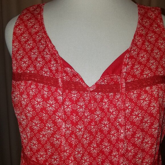 Red white tank style dress w lining XL - Picture 2 of 4